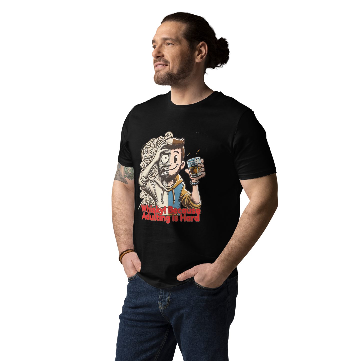 Cellar 8T Whisky - Adulting - Unisex Organic Cotton T-Shirt image 10