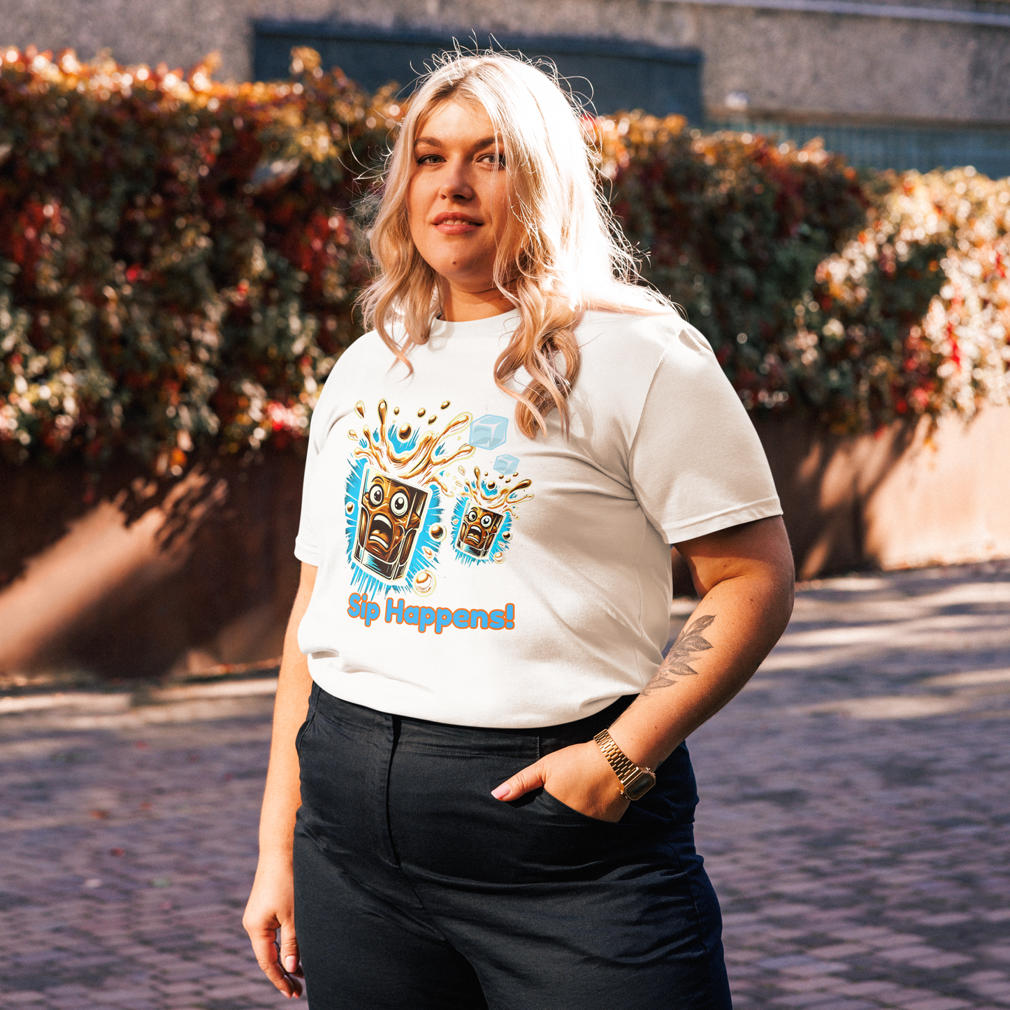 Cellar 8T Whisky - Sip Happens - Unisex Organic Cotton T-Shirt image 13