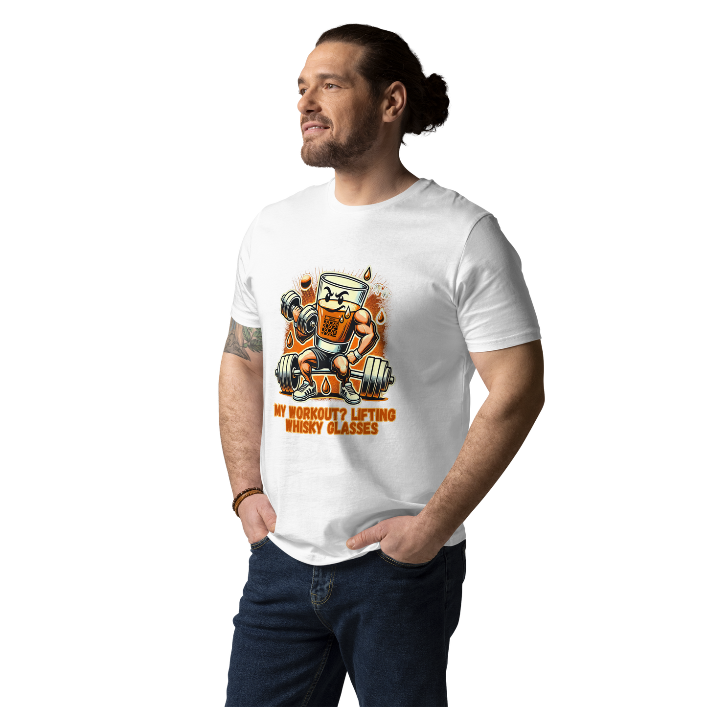 Cellar 8T Whisky - Workout - Unisex Organic Cotton T-Shirt image 16