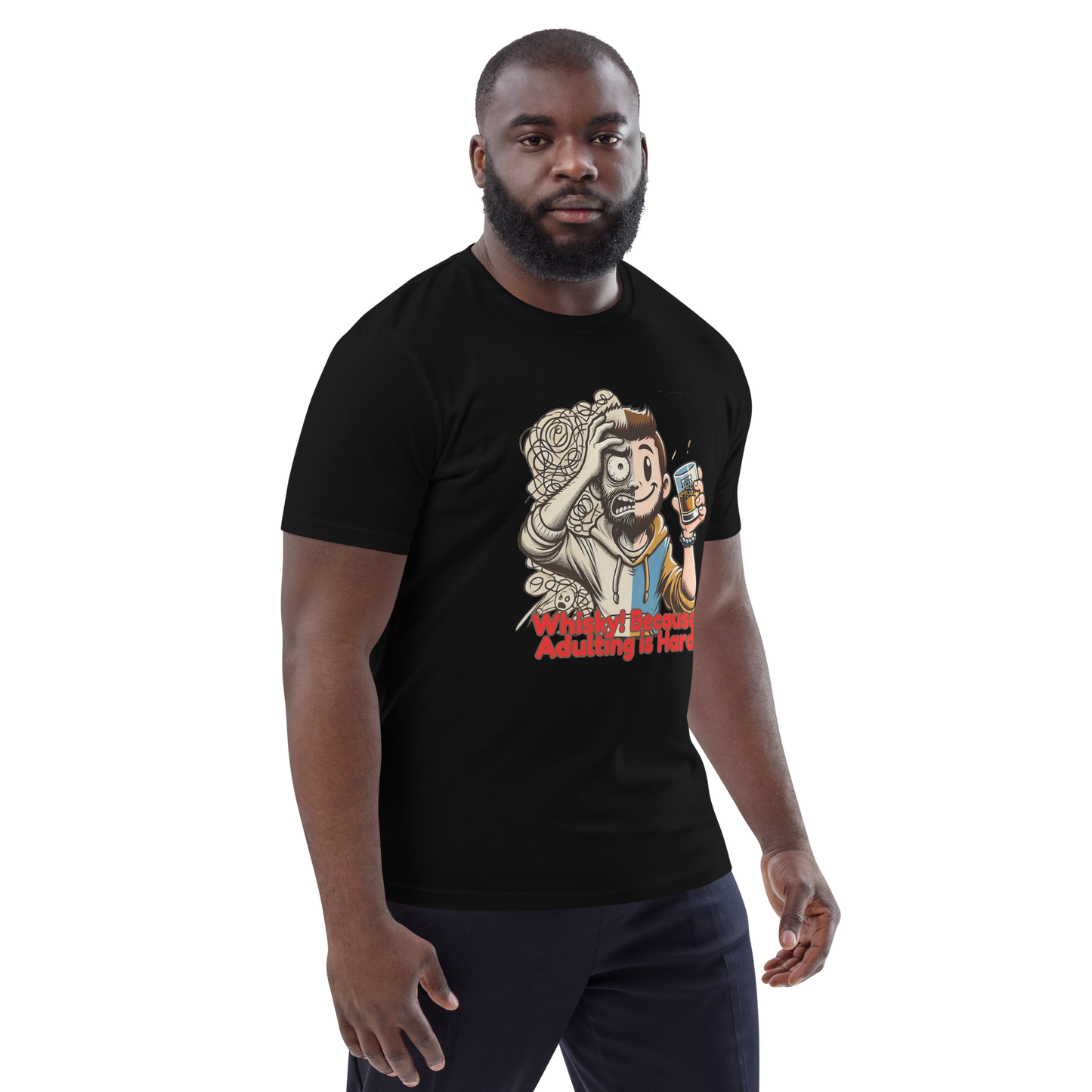 Cellar 8T Whisky - Adulting - Unisex Organic Cotton T-Shirt image 5