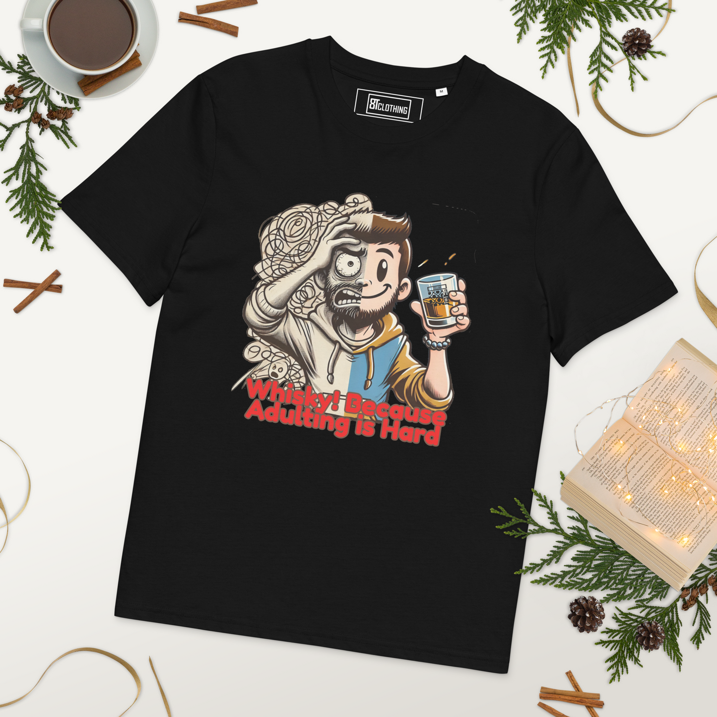 Cellar 8T Whisky - Adulting - Unisex Organic Cotton T-Shirt image 28