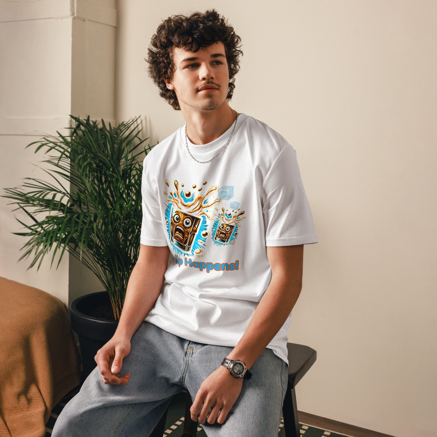 Cellar 8T Whisky - Sip Happens - Unisex Organic Cotton T-Shirt image 14