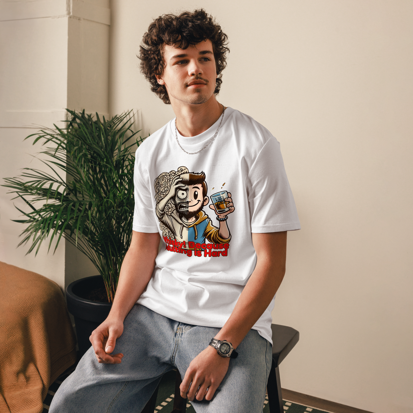 Cellar 8T Whisky - Adulting - Unisex Organic Cotton T-Shirt image 16
