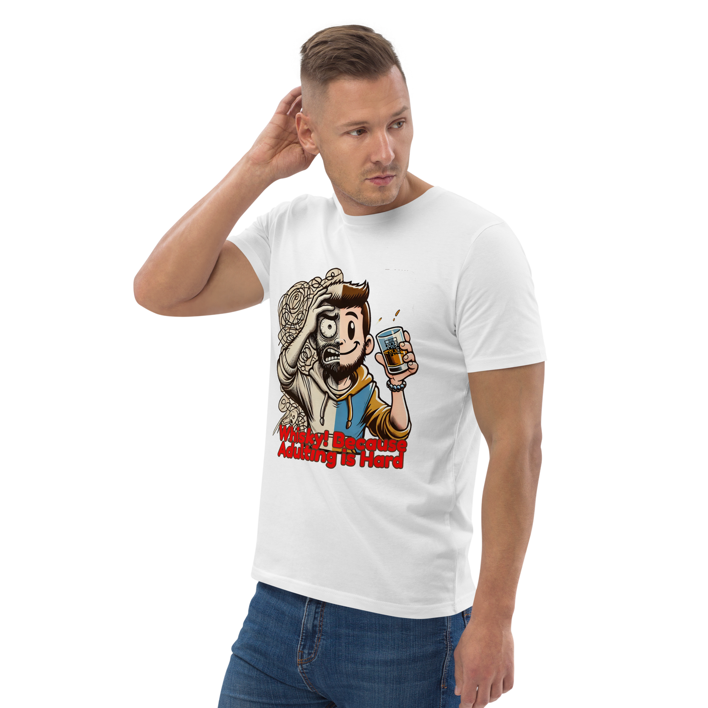 Cellar 8T Whisky - Adulting - Unisex Organic Cotton T-Shirt image 23