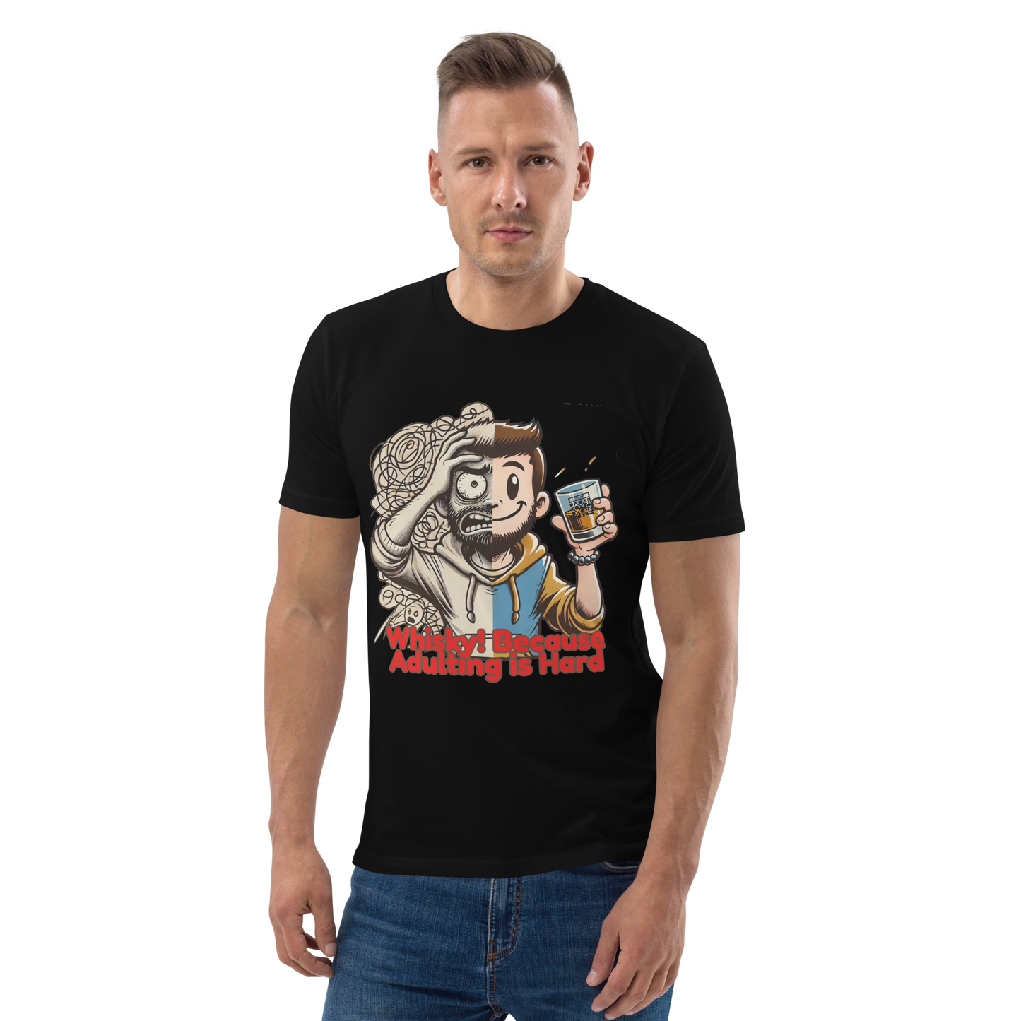 Cellar 8T Whisky - Adulting - Unisex Organic Cotton T-Shirt image 0