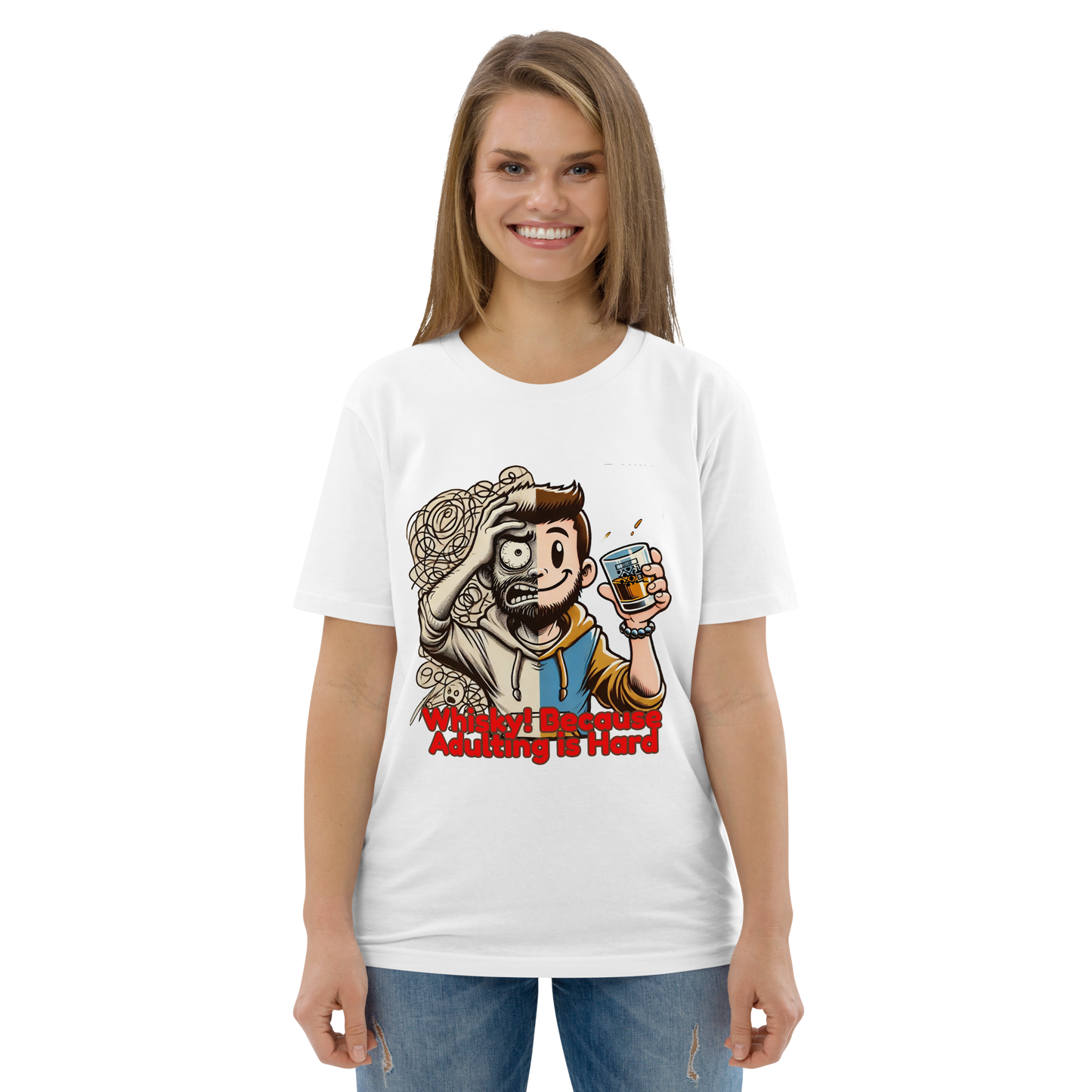 Cellar 8T Whisky - Adulting - Unisex Organic Cotton T-Shirt image 1