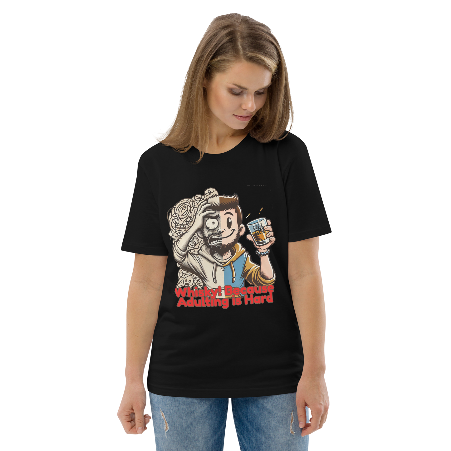 Cellar 8T Whisky - Adulting - Unisex Organic Cotton T-Shirt image 14