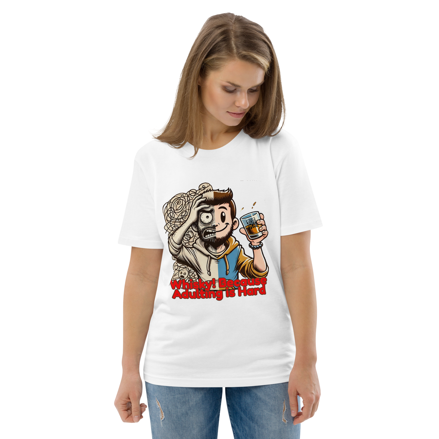 Cellar 8T Whisky - Adulting - Unisex Organic Cotton T-Shirt image 0