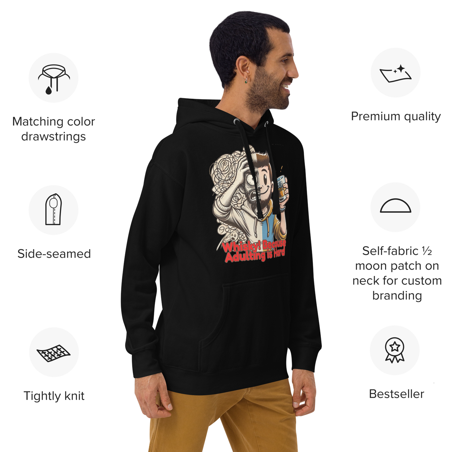 Cellar 8T Whisky - Adulting - Unisex Hoodie image 3