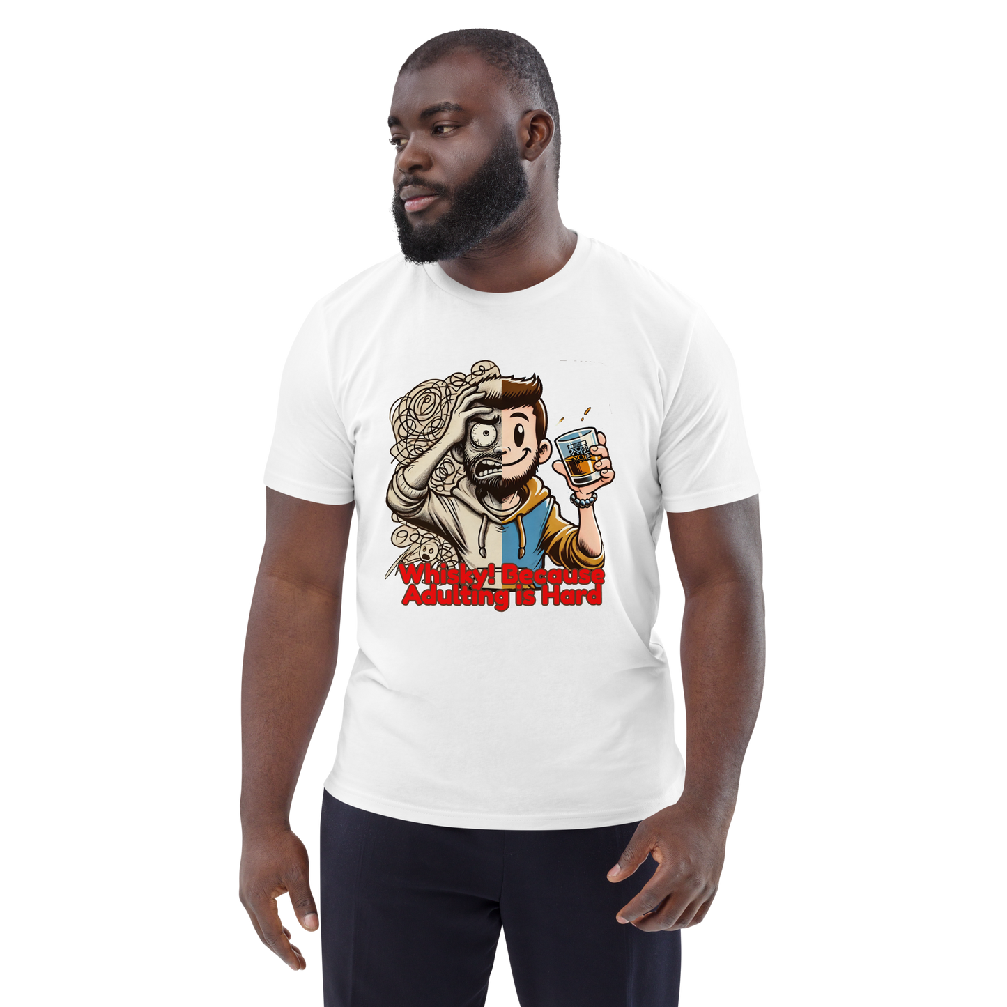 Cellar 8T Whisky - Adulting - Unisex Organic Cotton T-Shirt image 21