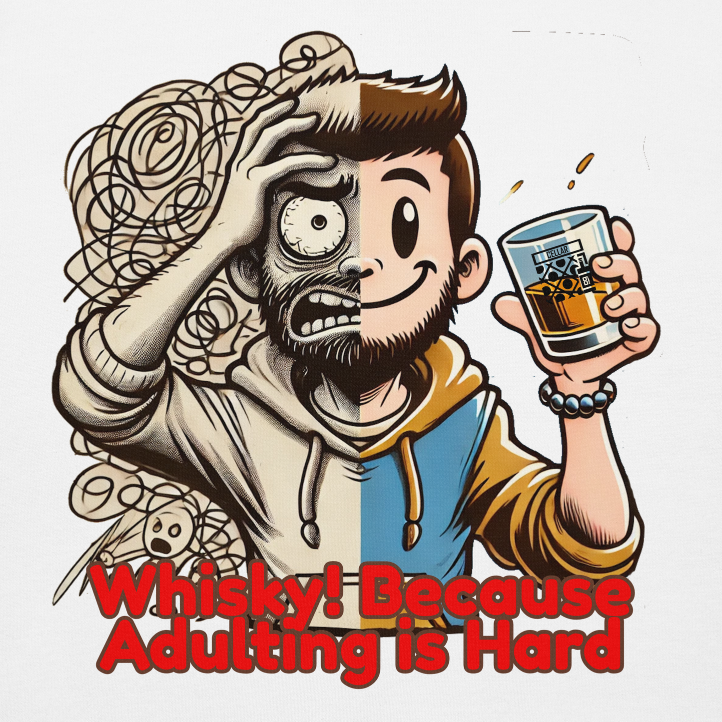 Cellar 8T Whisky - Adulting - Unisex Hoodie image 24
