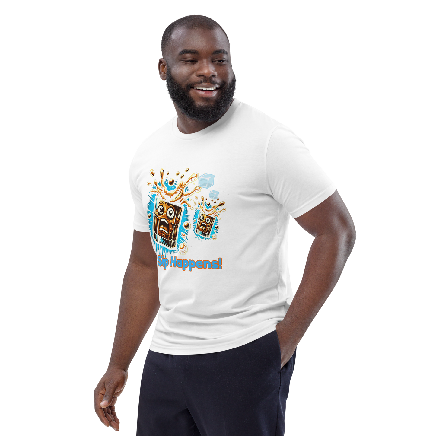Cellar 8T Whisky - Sip Happens - Unisex Organic Cotton T-Shirt image 23