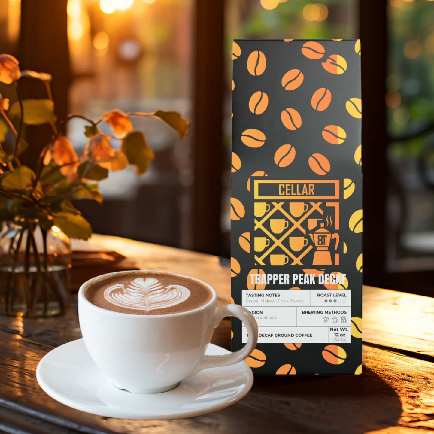 Cellar 8T Coffee - Trapper Peak Decaf Blend (Medium Roast)