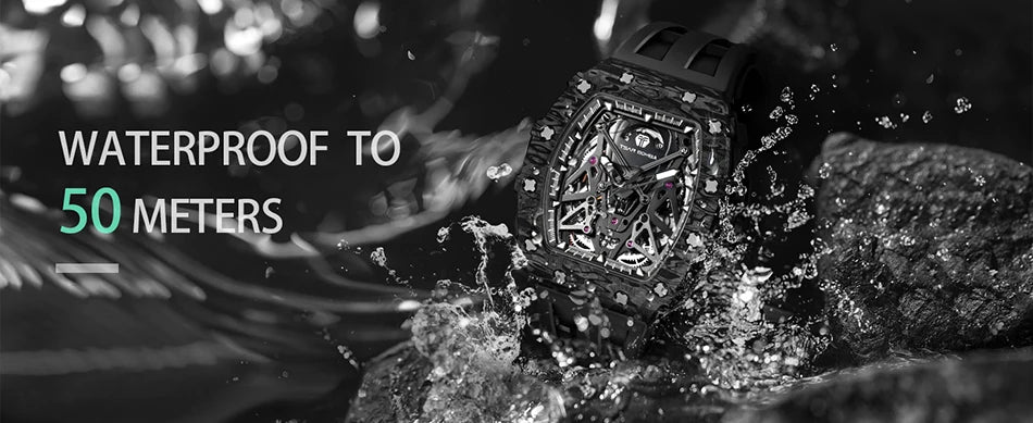 TSAR BOMBA – Carbon Fiber Automatic Men’s Watch (Model TB-8207)
