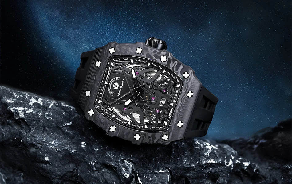 TSAR BOMBA – Carbon Fiber Automatic Men’s Watch (Model TB-8207)