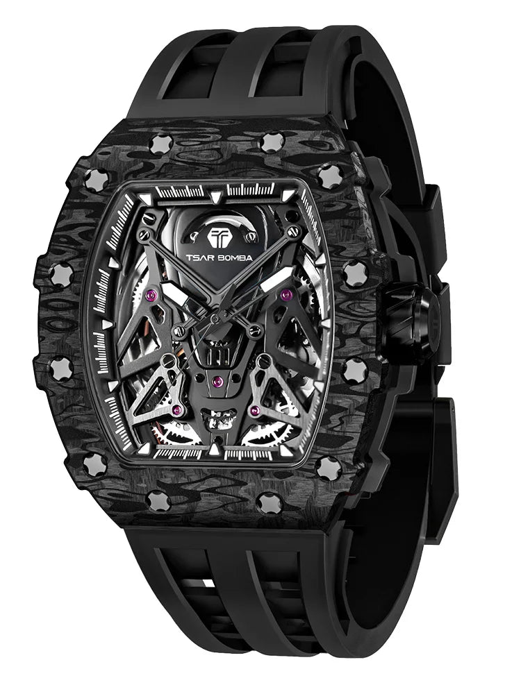 TSAR BOMBA – Carbon Fiber Automatic Men’s Watch (Model TB-8207)
