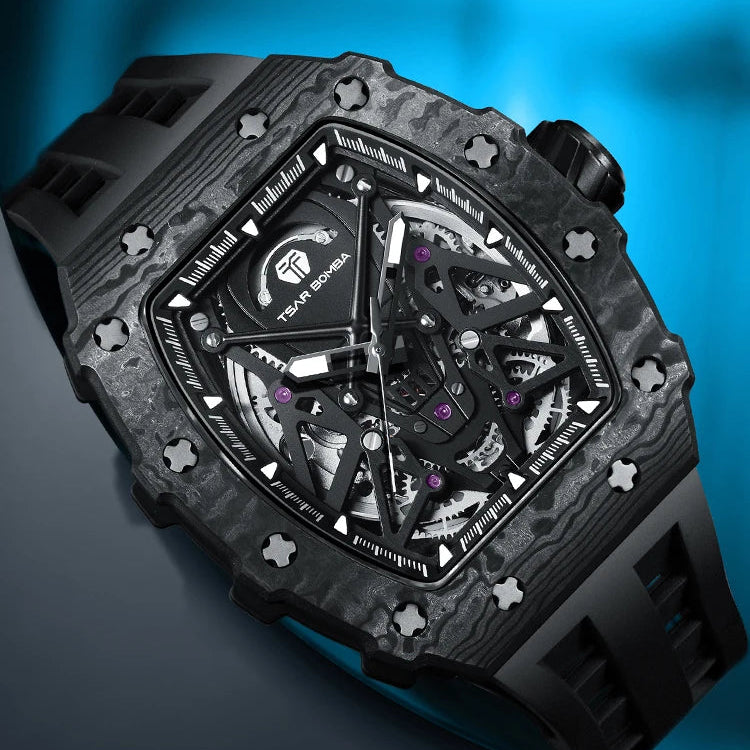 TSAR BOMBA – Carbon Fiber Automatic Men’s Watch (Model TB-8207)