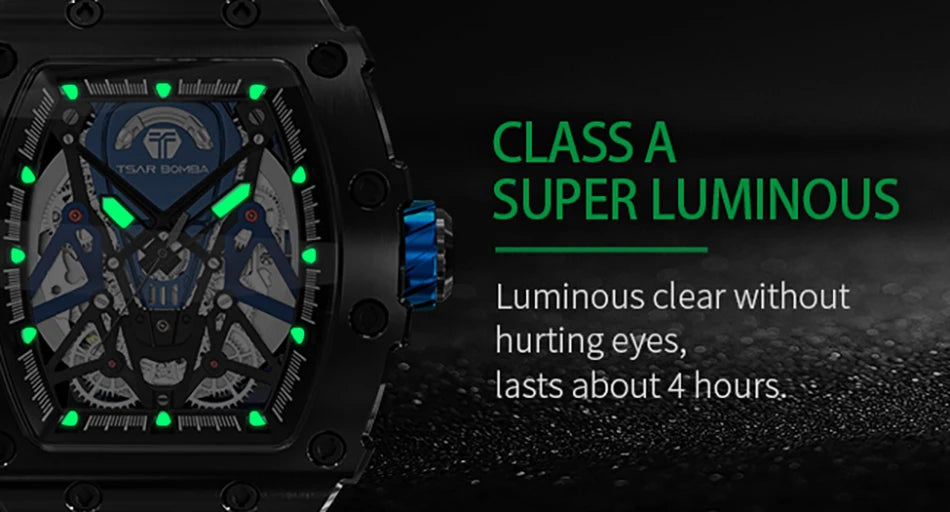 TSAR BOMBA – Carbon Fiber Automatic Men’s Watch (Model TB-8207)