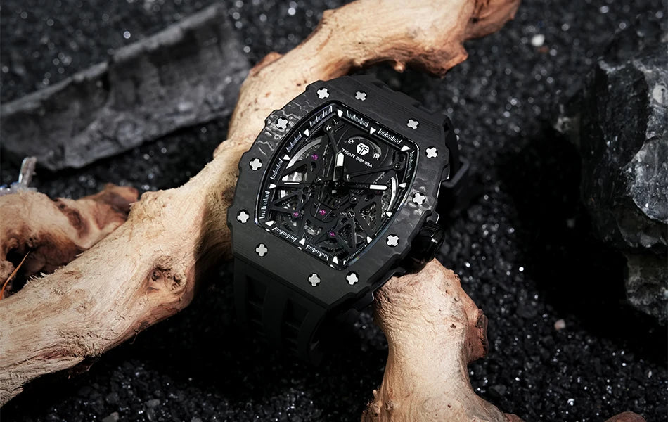TSAR BOMBA – Carbon Fiber Automatic Men’s Watch (Model TB-8207)