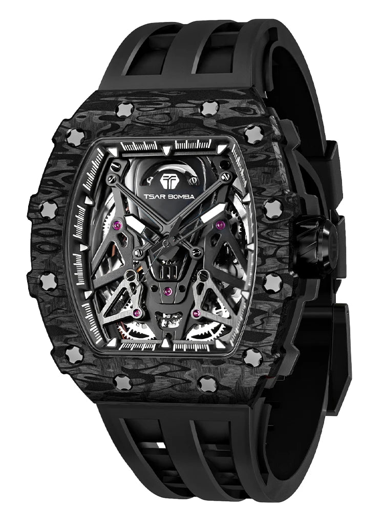 TSAR BOMBA – Carbon Fiber Automatic Men’s Watch (Model TB-8207)