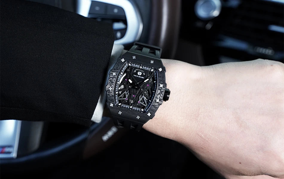 TSAR BOMBA – Carbon Fiber Automatic Men’s Watch (Model TB-8207)