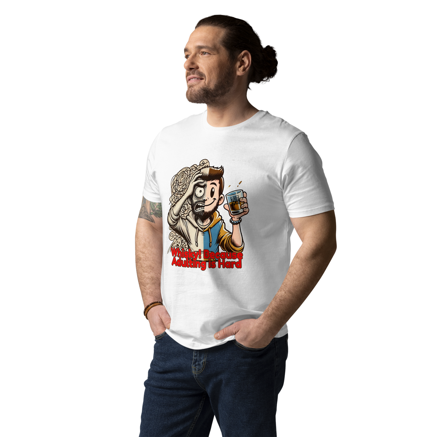 Cellar 8T Whisky - Adulting - Unisex Organic Cotton T-Shirt image 17