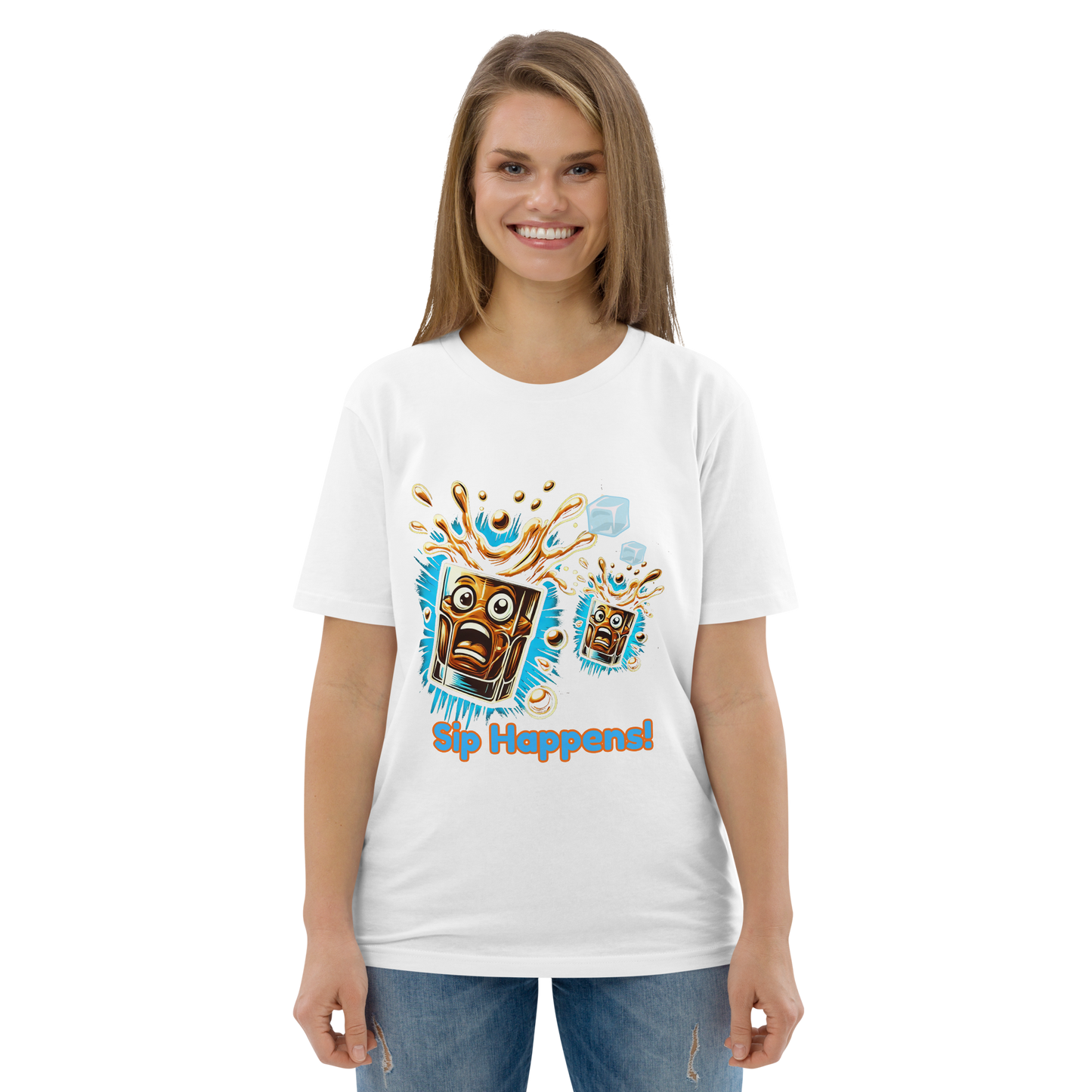 Cellar 8T Whisky - Sip Happens - Unisex Organic Cotton T-Shirt image 1