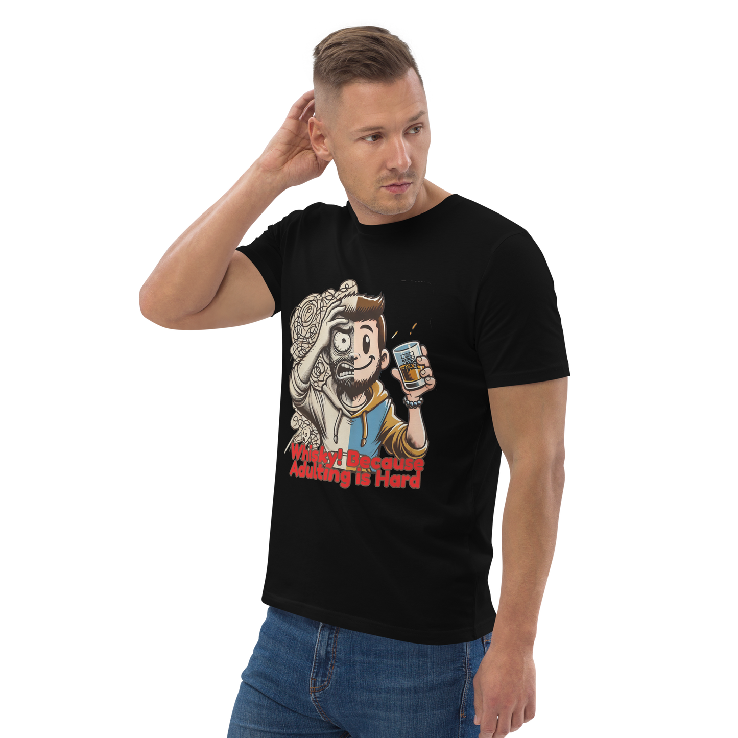 Cellar 8T Whisky - Adulting - Unisex Organic Cotton T-Shirt image 1