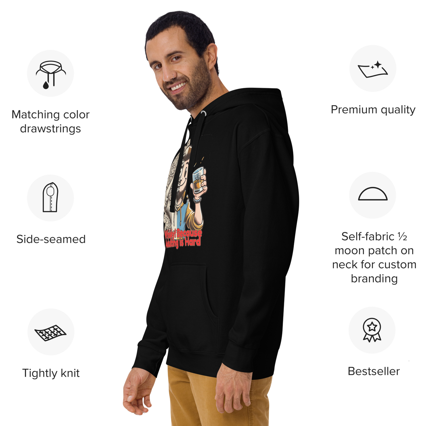 Cellar 8T Whisky - Adulting - Unisex Hoodie image 5