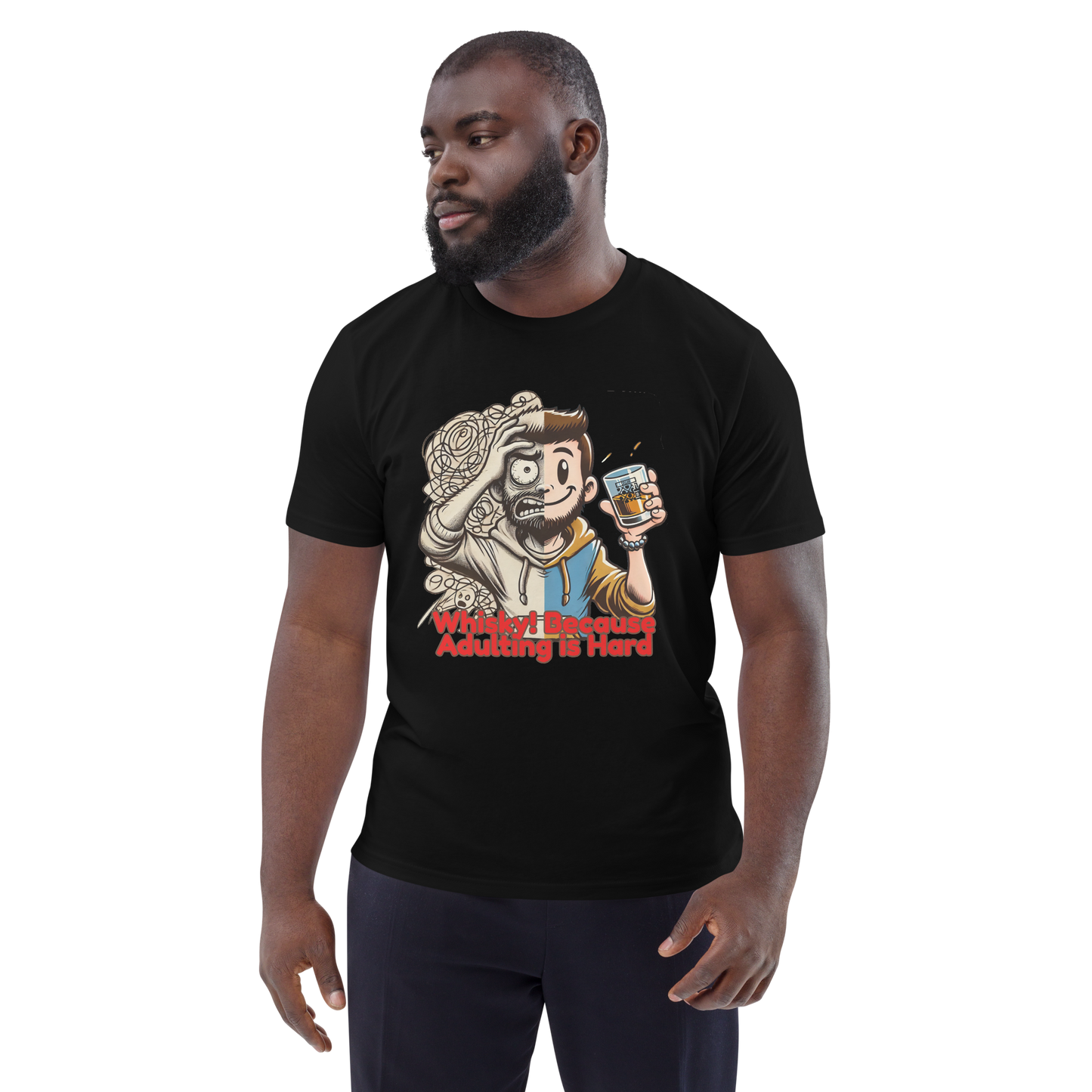 Cellar 8T Whisky - Adulting - Unisex Organic Cotton T-Shirt image 4