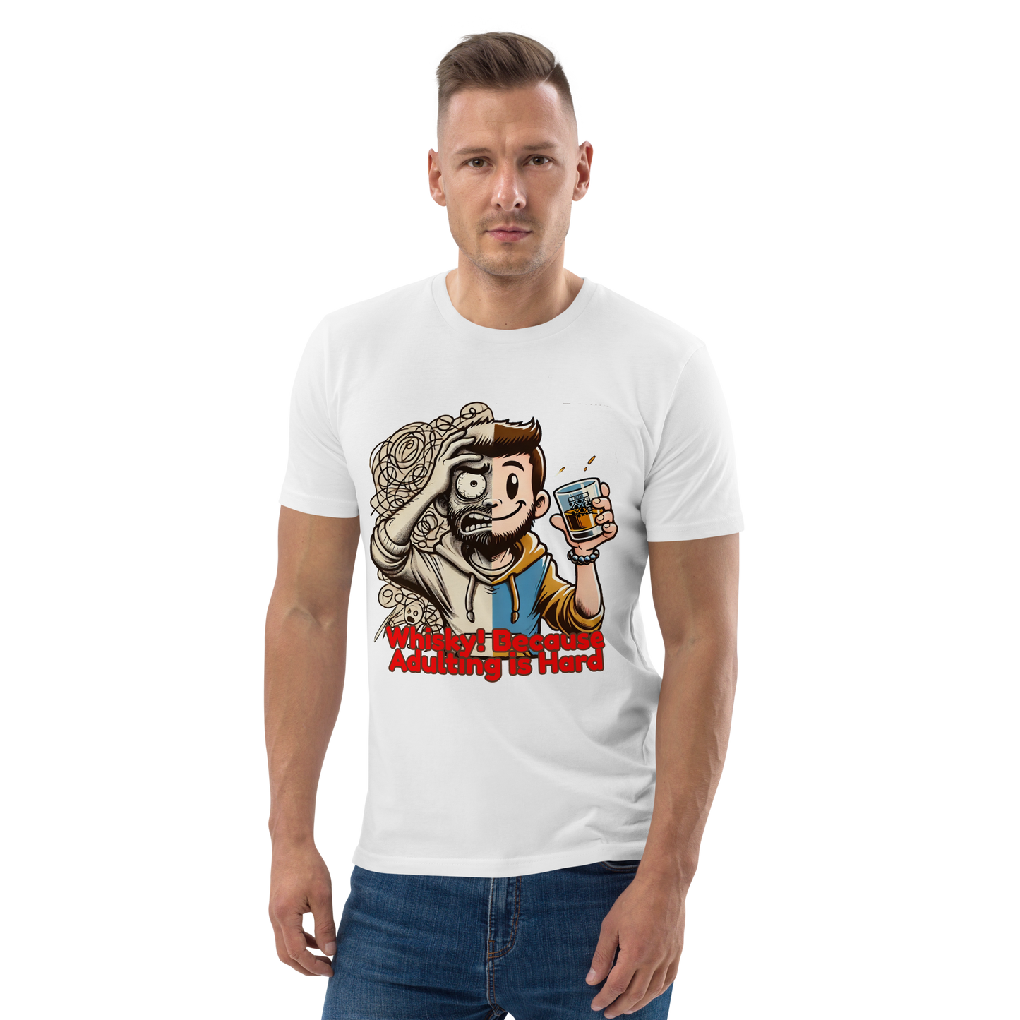 Cellar 8T Whisky - Adulting - Unisex Organic Cotton T-Shirt image 24