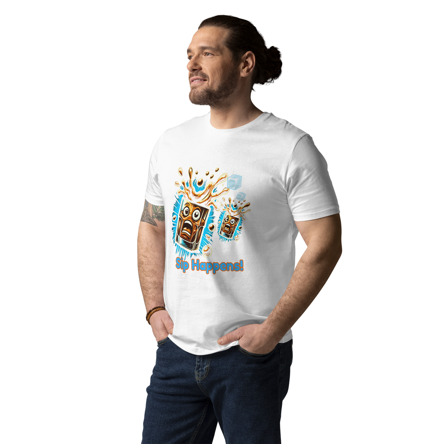 Cellar 8T Whisky - Sip Happens - Unisex Organic Cotton T-Shirt image 15