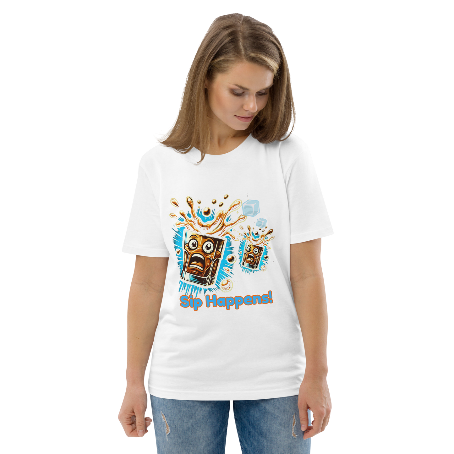 Cellar 8T Whisky - Sip Happens - Unisex Organic Cotton T-Shirt image 0