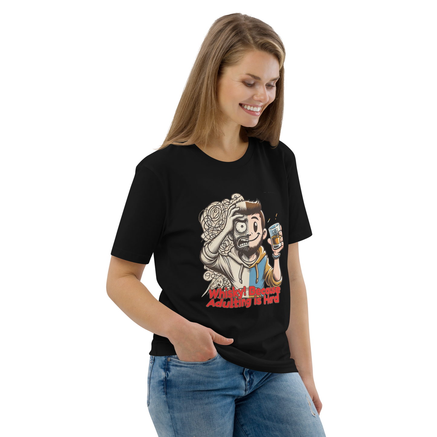 Cellar 8T Whisky - Adulting - Unisex Organic Cotton T-Shirt image 17