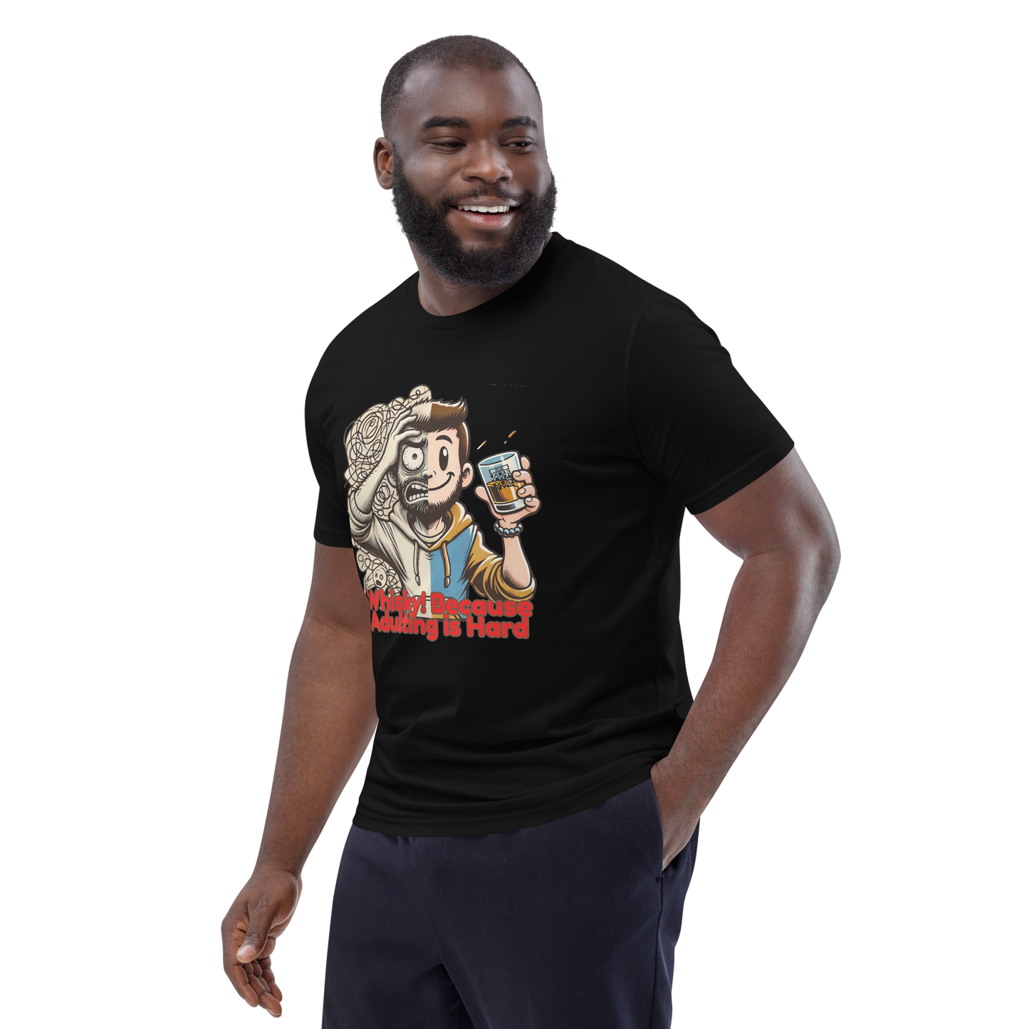 Cellar 8T Whisky - Adulting - Unisex Organic Cotton T-Shirt image 6