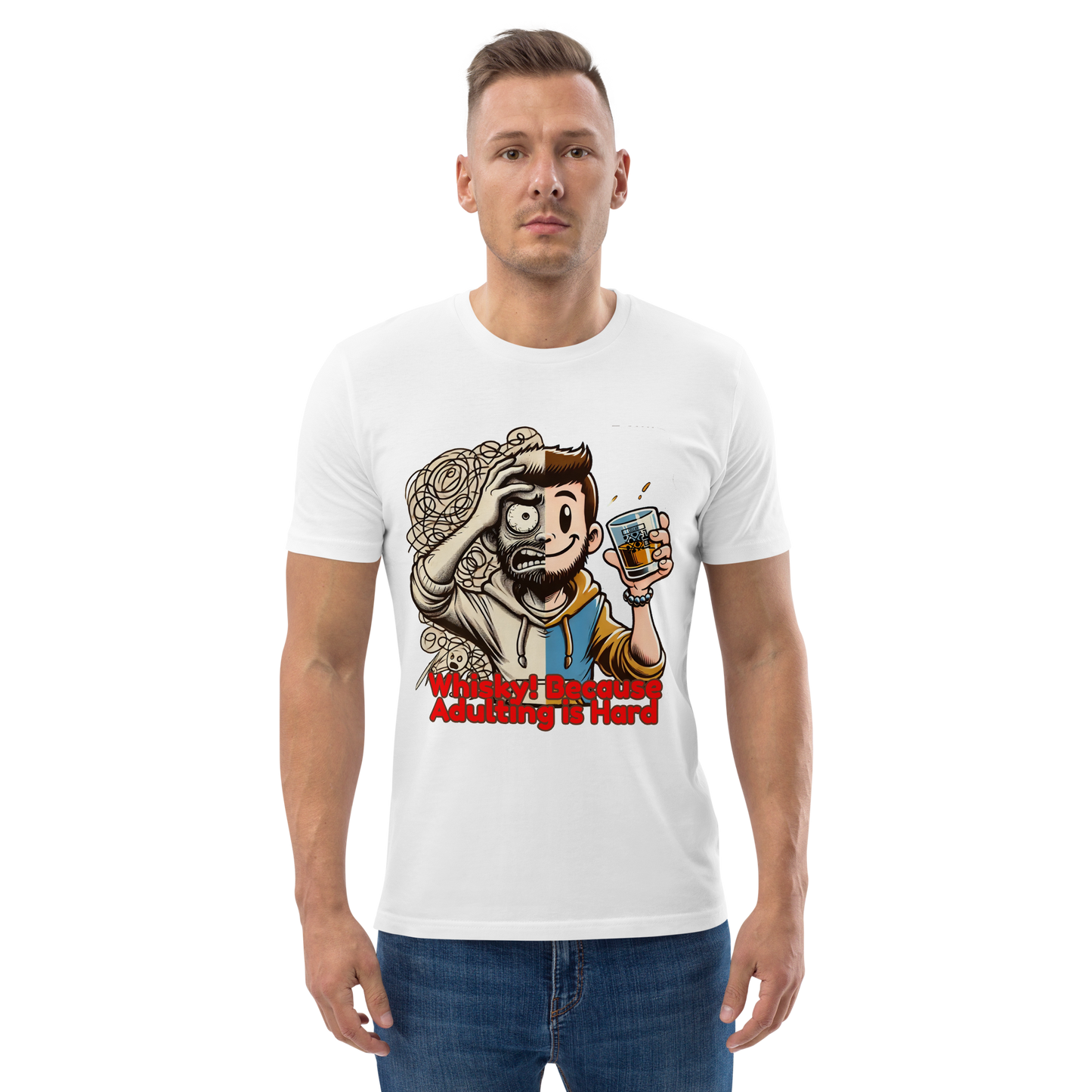 Cellar 8T Whisky - Adulting - Unisex Organic Cotton T-Shirt image 25
