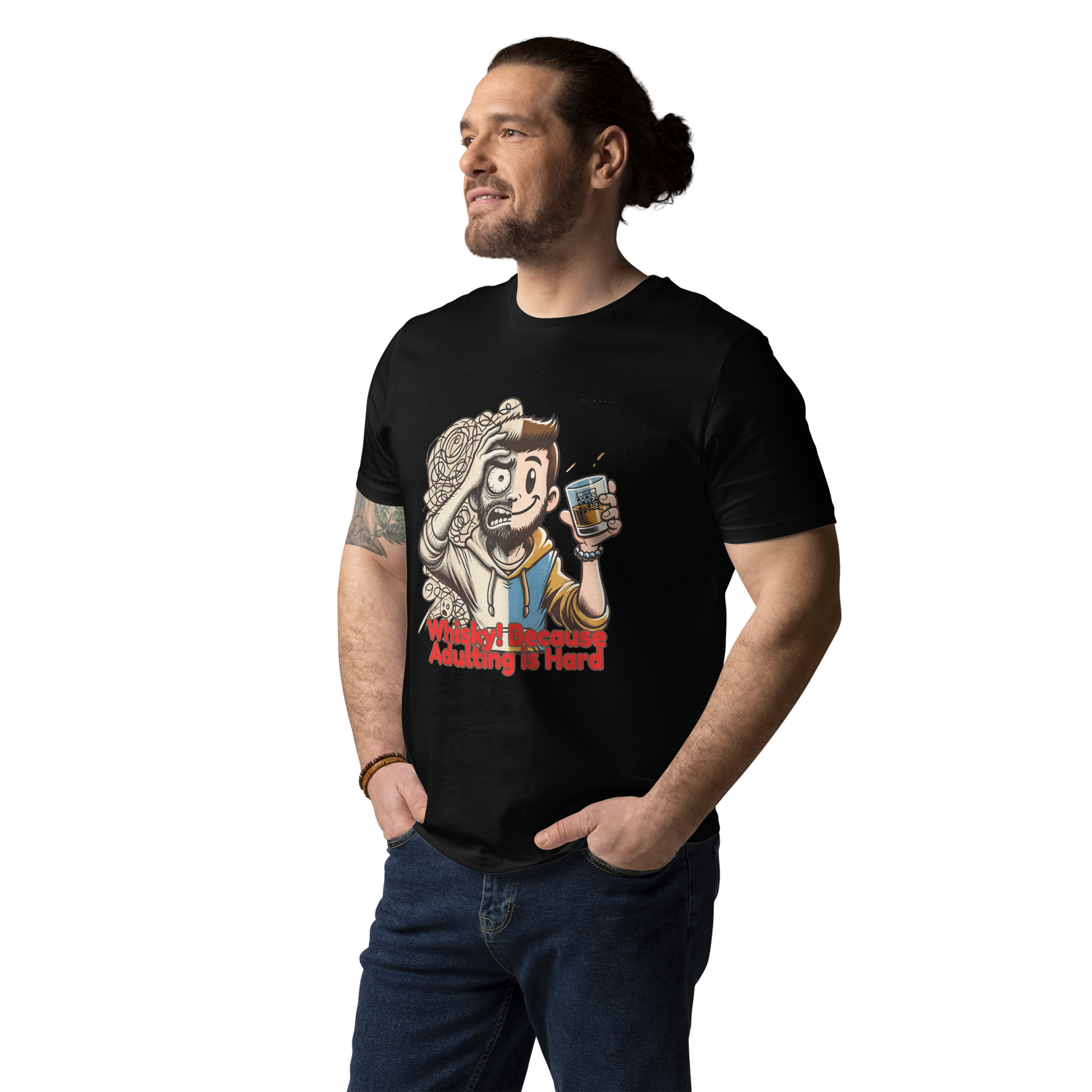 Cellar 8T Whisky - Adulting - Unisex Organic Cotton T-Shirt image 10