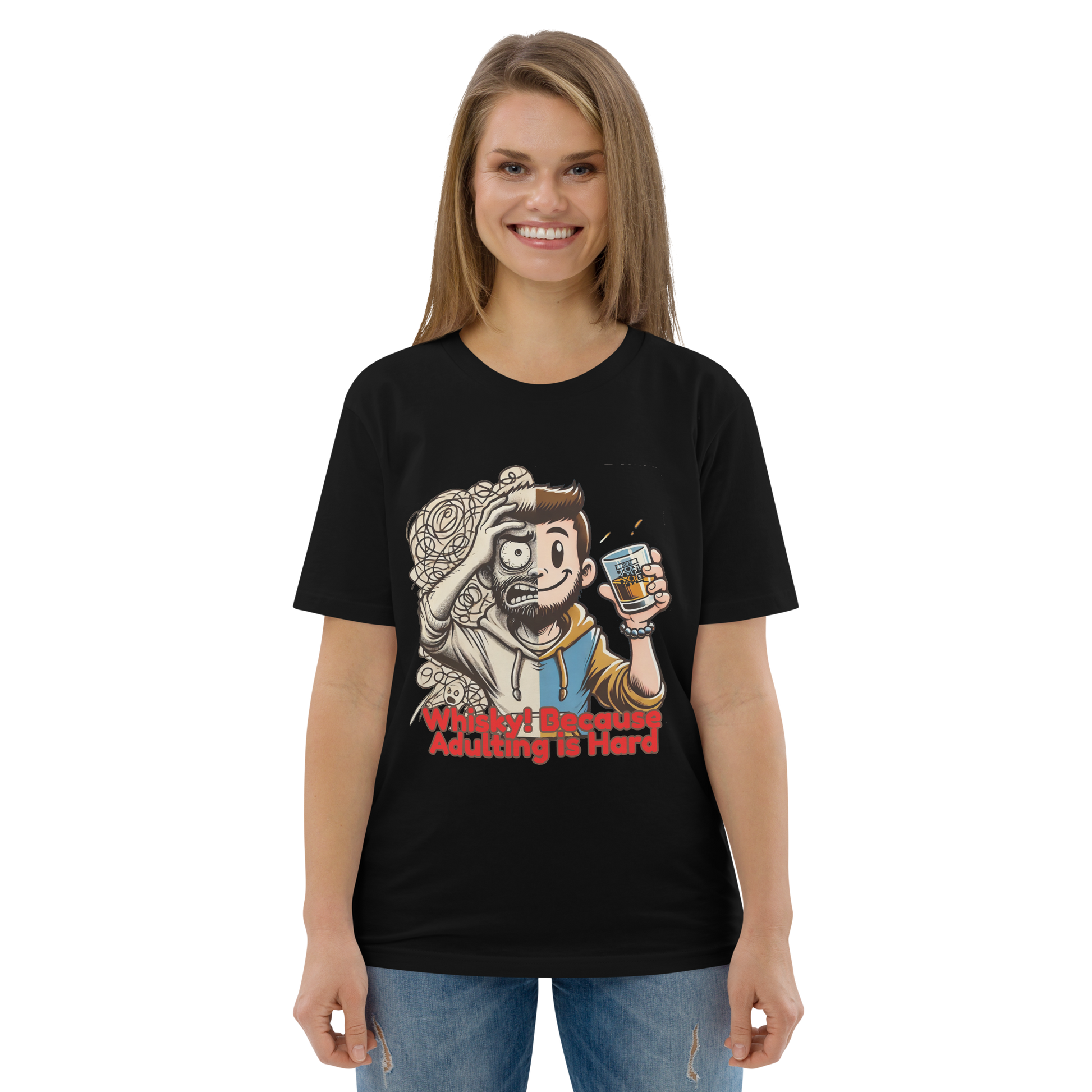Cellar 8T Whisky - Adulting - Unisex Organic Cotton T-Shirt image 13