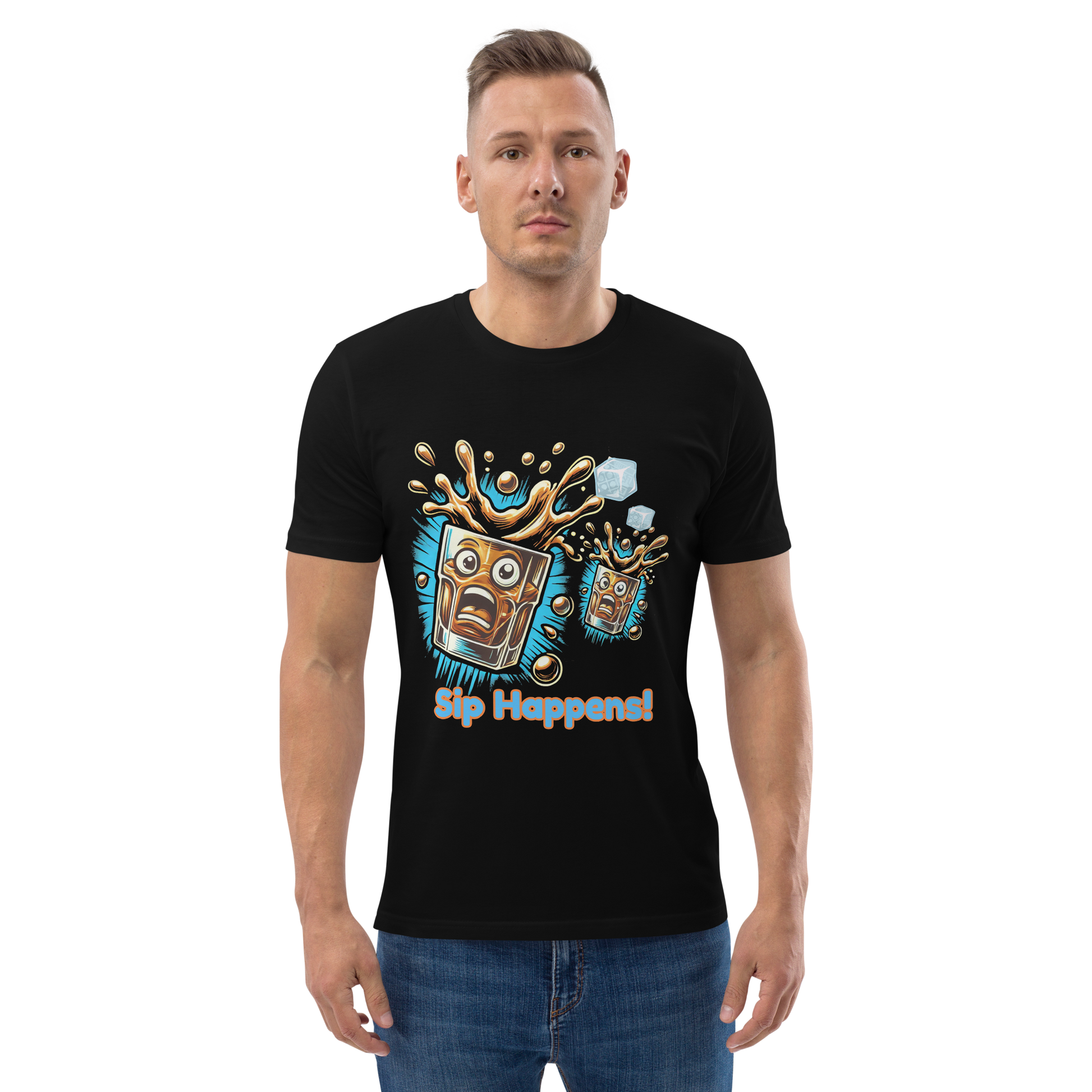 Cellar 8T Whisky - Sip Happens - Unisex Organic Cotton T-Shirt image 3