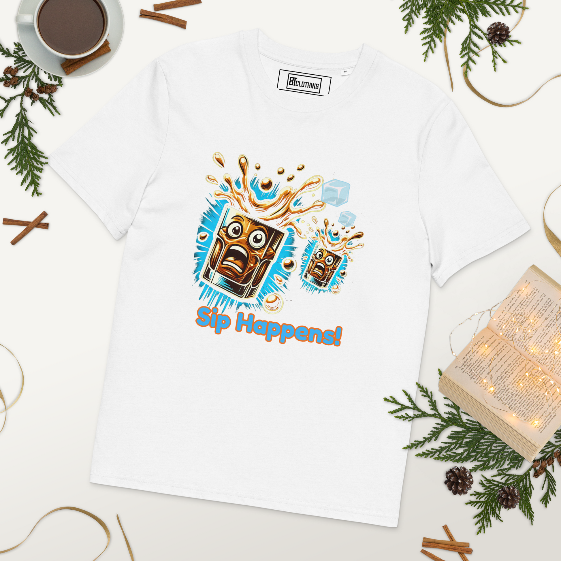 Cellar 8T Whisky - Sip Happens - Unisex Organic Cotton T-Shirt image 26