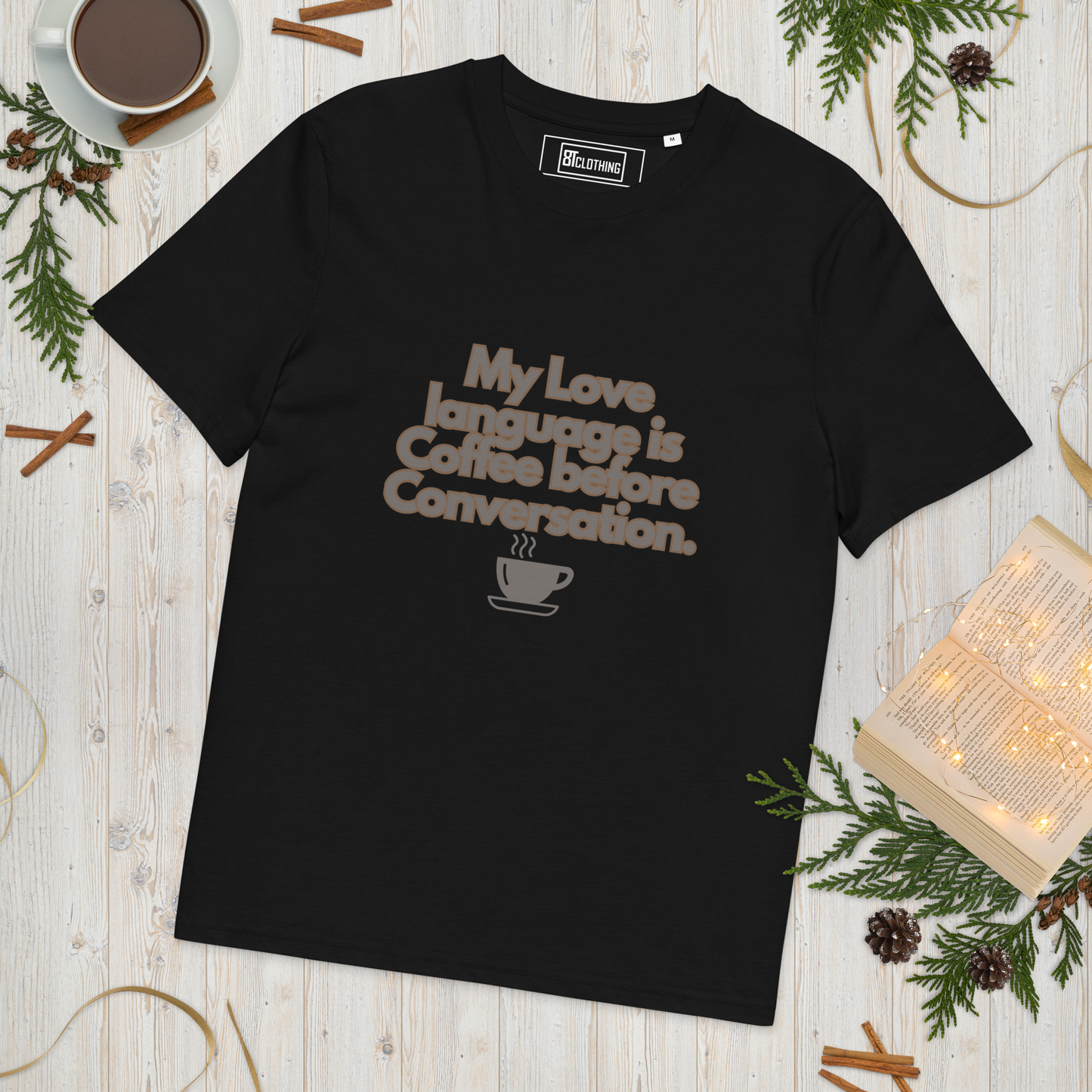 Cellar 8T Coffee - Love Language - Unisex Organic Cotton T-Shirt image 35