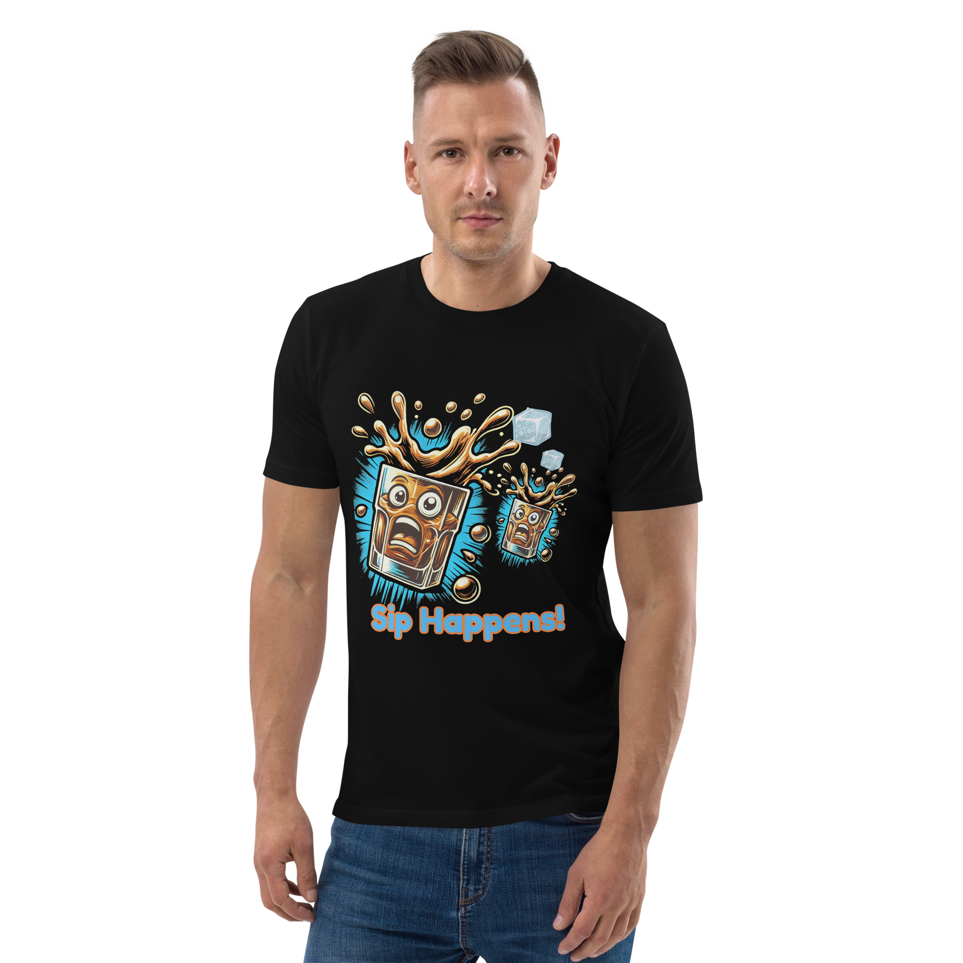 Cellar 8T Whisky - Sip Happens - Unisex Organic Cotton T-Shirt image 2
