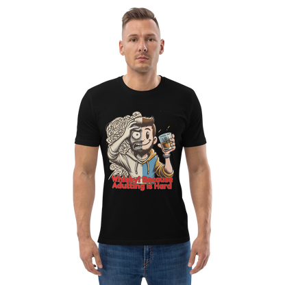 Cellar 8T Whisky - Adulting - Unisex Organic Cotton T-Shirt image 2