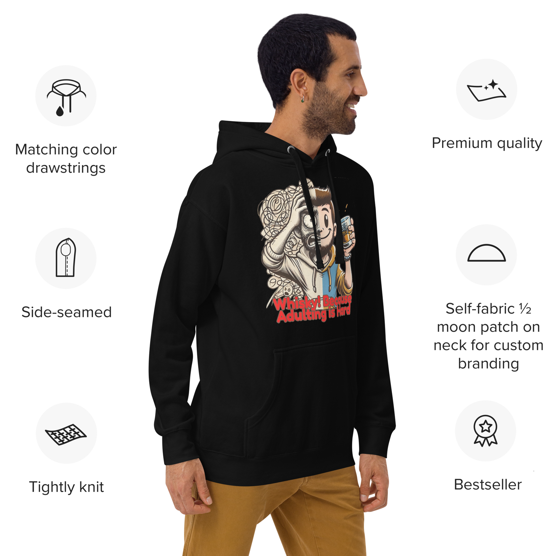 Cellar 8T Whisky - Adulting - Unisex Hoodie image 3