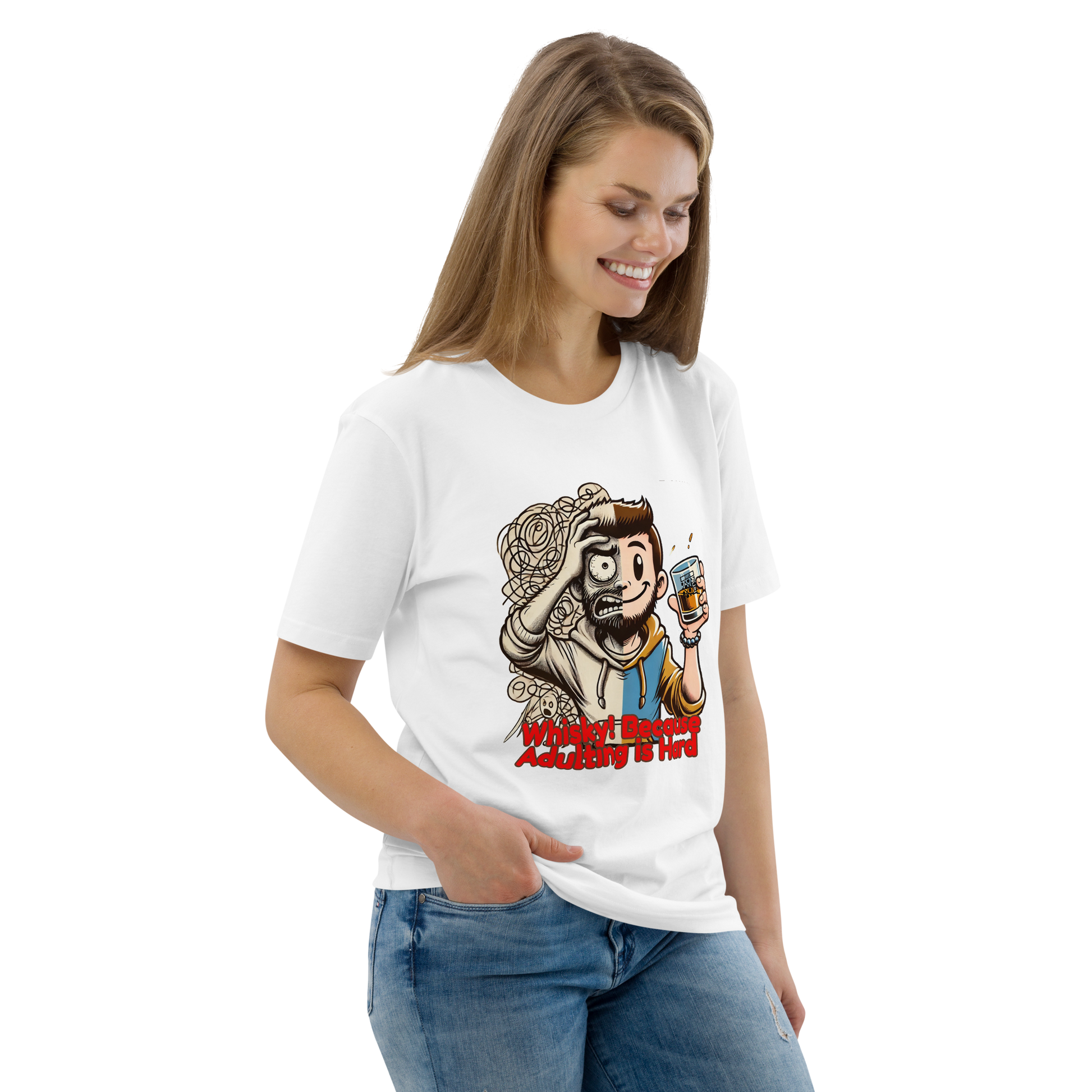 Cellar 8T Whisky - Adulting - Unisex Organic Cotton T-Shirt image 3