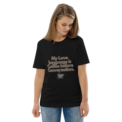 Cellar 8T Coffee - Love Language - Unisex Organic Cotton T-Shirt image 2