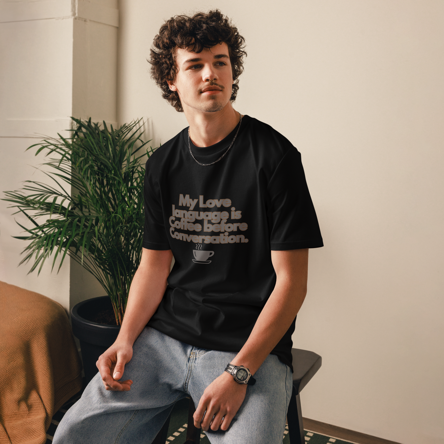 Cellar 8T Coffee - Love Language - Unisex Organic Cotton T-Shirt image 26