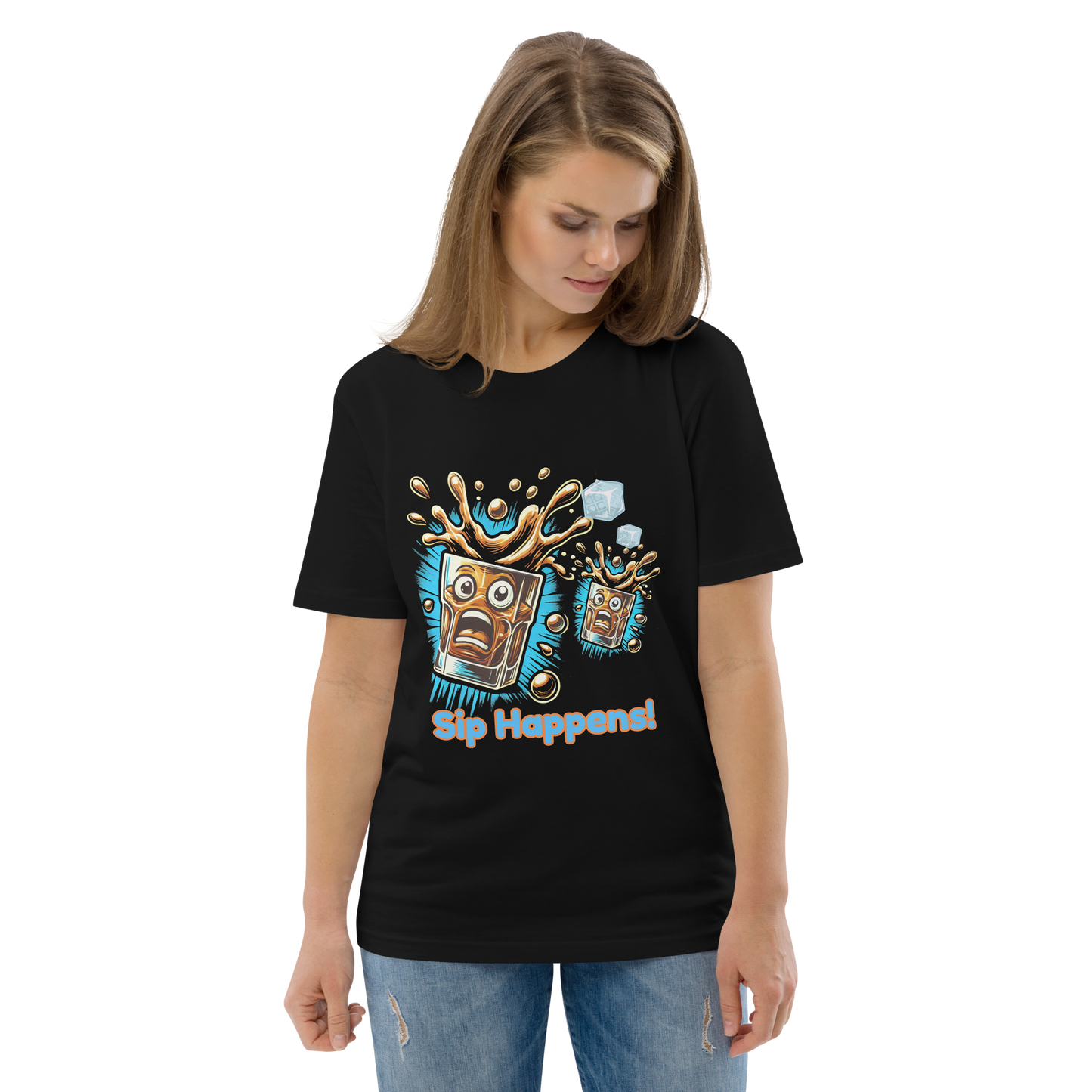 Cellar 8T Whisky - Sip Happens - Unisex Organic Cotton T-Shirt image 13