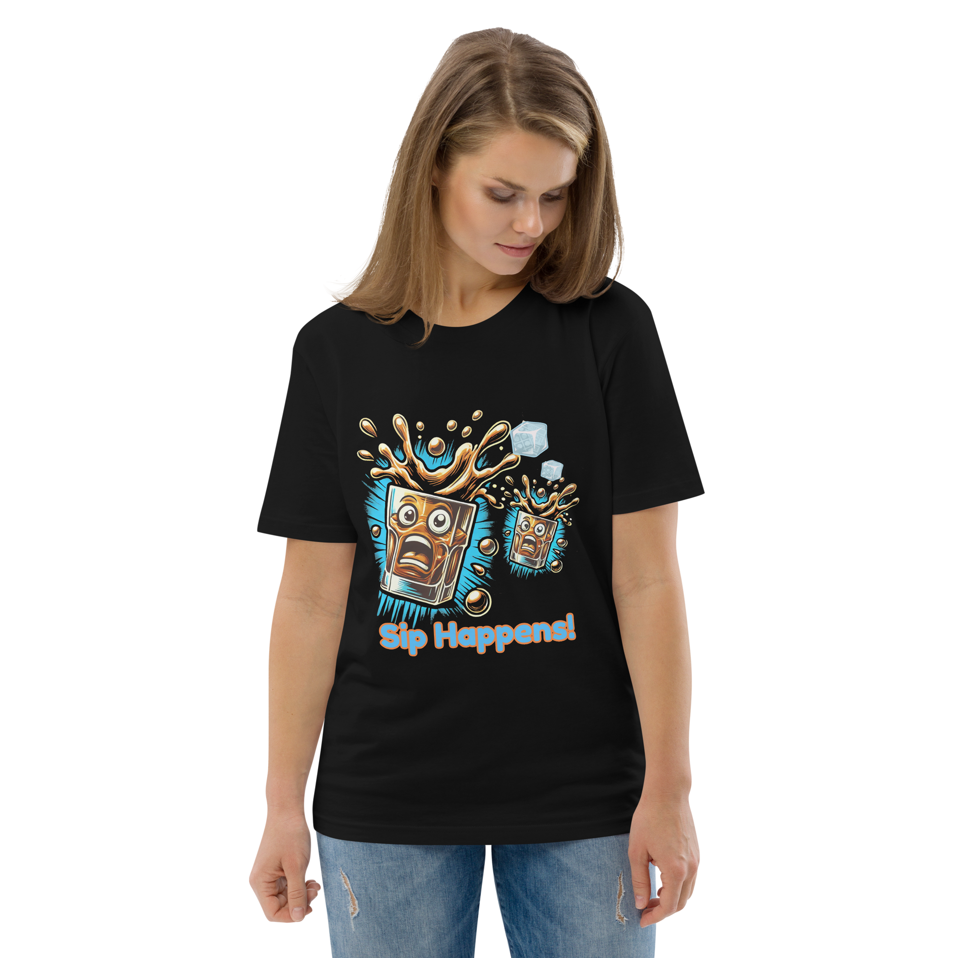 Cellar 8T Whisky - Sip Happens - Unisex Organic Cotton T-Shirt image 13