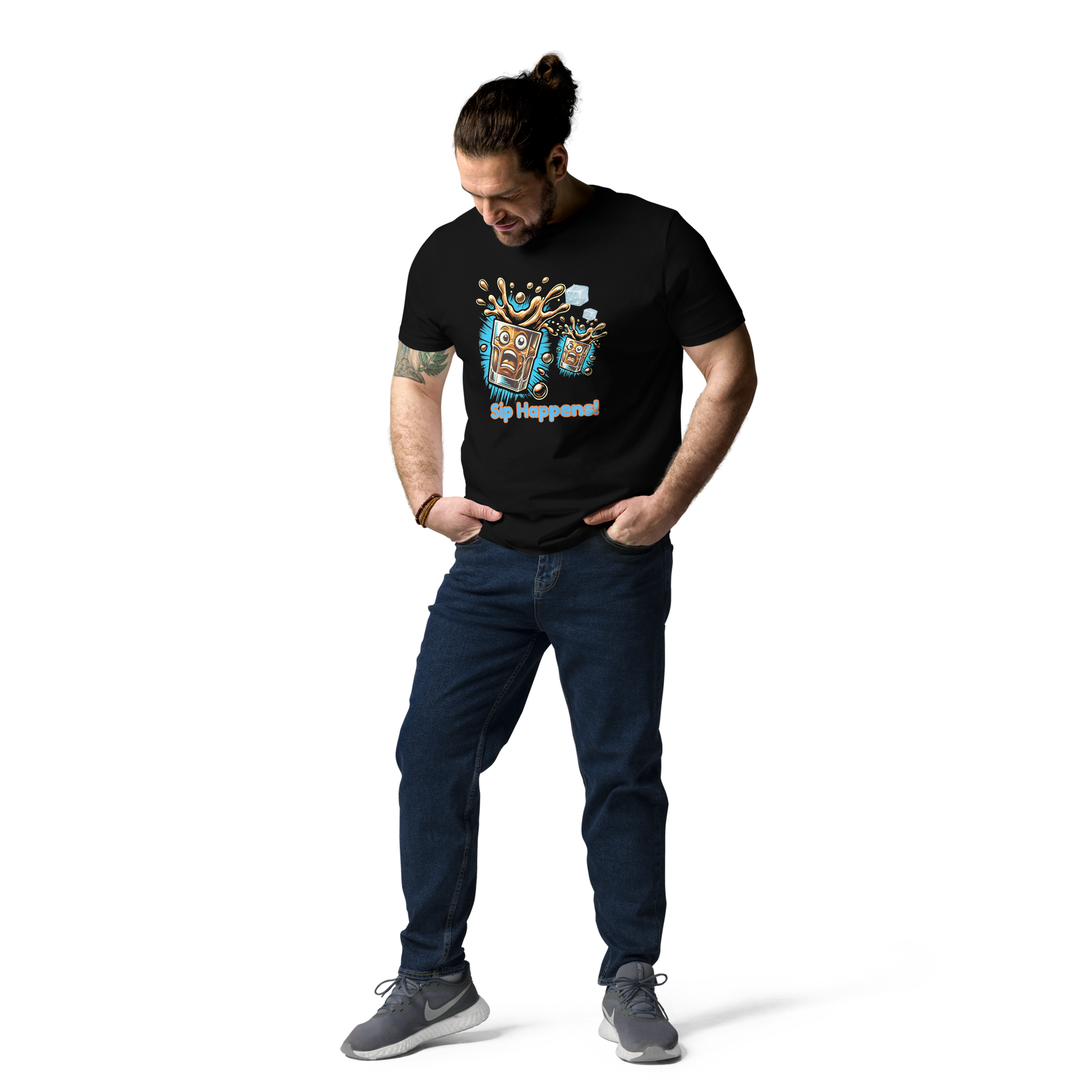 Cellar 8T Whisky - Sip Happens - Unisex Organic Cotton T-Shirt image 1